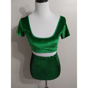 Womens 2piece One size Fits All Green Costume #784